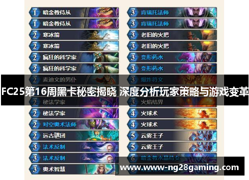 FC25第16周黑卡秘密揭晓 深度分析玩家策略与游戏变革